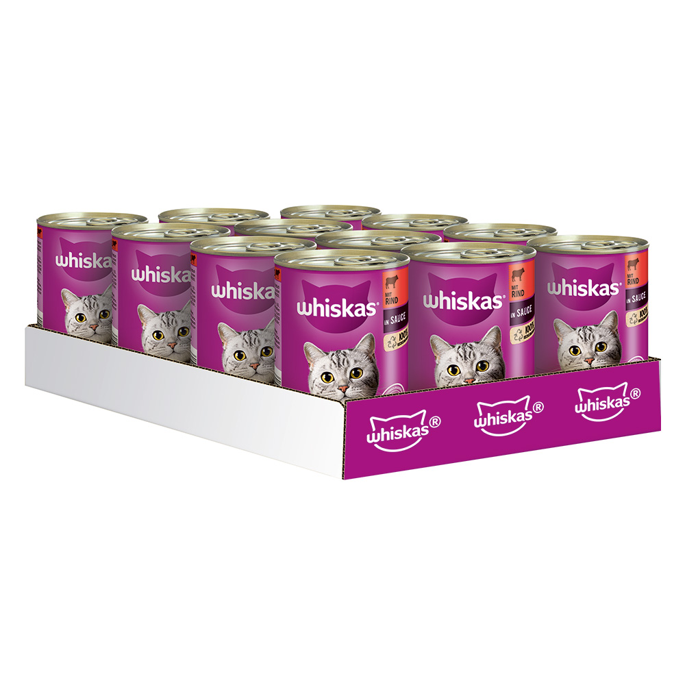 Whiskas 1+ Dosen 12 x 400 g - 1+ mit Rind & Leber in Sauce von Whiskas