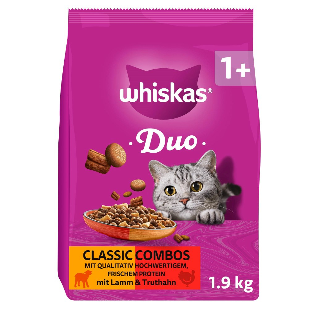Whiskas 1+ Duo Classic Combos Lamm & Truthahn - 1,9 kg von Whiskas