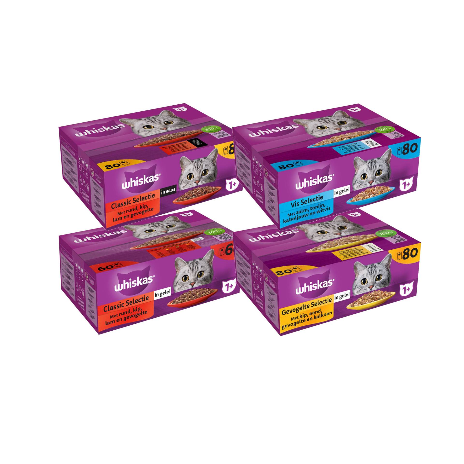 Whiskas 1+ Fischauswahl in Gelee - 80 x 85?g Whiskas 1+ Fischauswahl in Gelee - 80 x 85?g von Whiskas