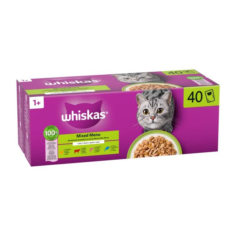 Whiskas 1+ Mixed Menu in Gelee - Frischebeutel - 40 x 85 g Whiskas 1+ Mixed Menu in Gelee - Frischebeutel - 40 x 85 g von Whiskas