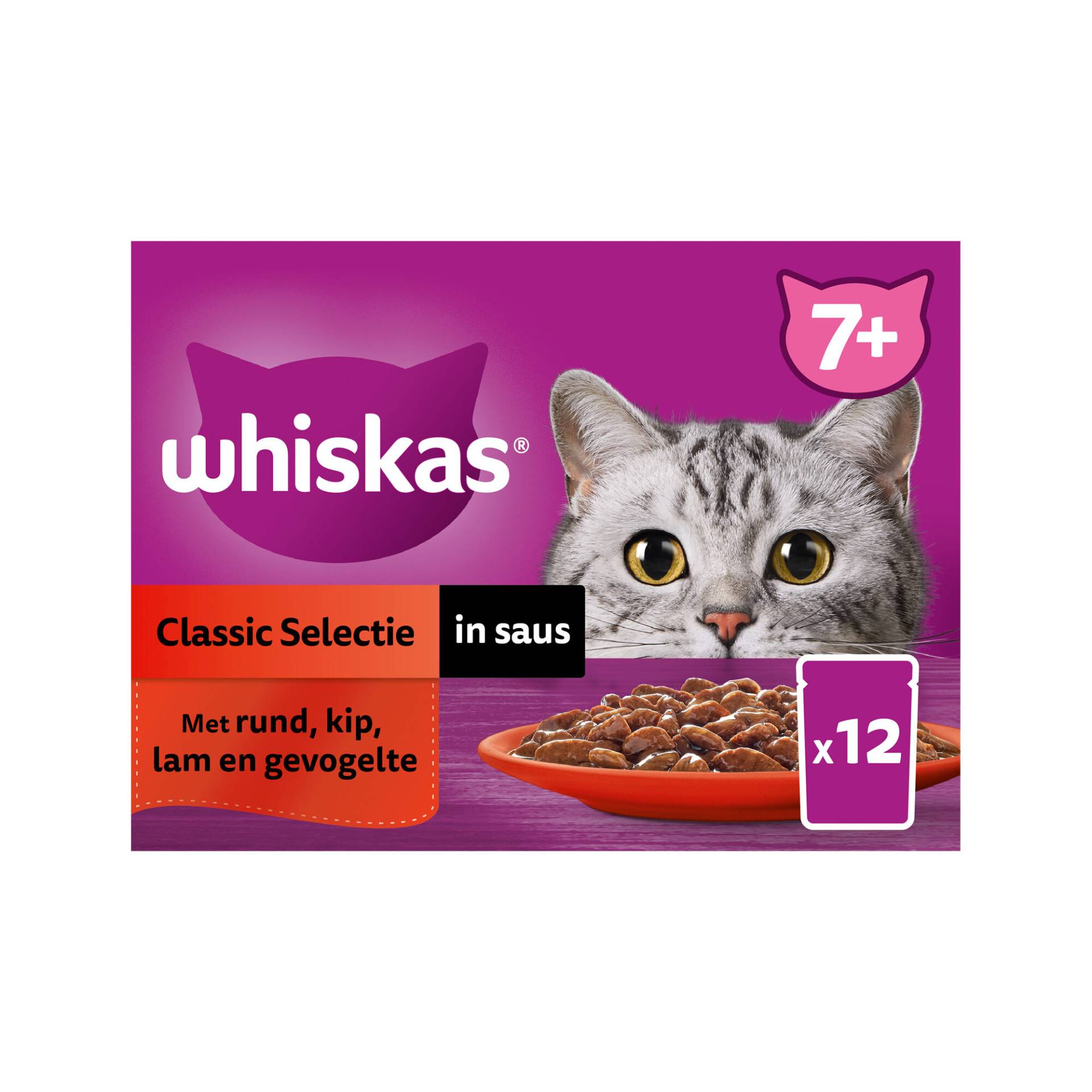 Whiskas 7+ Classic Selection in Sauce - Mahlzeitenbeutel - 12 x 85 g von Whiskas