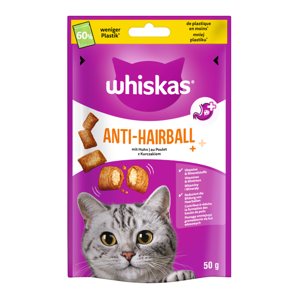 Whiskas Anti-Hairball - Sparpaket 6 x 50 g Whiskas Anti-Hairball - Sparpaket 6 x 50 g von Whiskas
