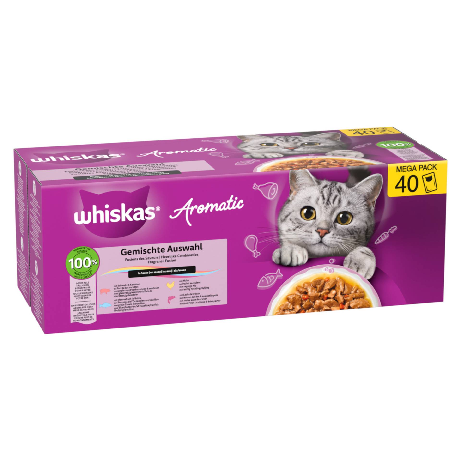 Whiskas Aromatic Selection 40 x 85 g - Mix in Sauce (4 Sorten) von Whiskas
