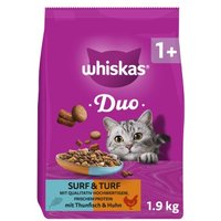 Whiskas Duo Trockenfutter Katze, Adult 1+, Lamm und Truthahn 1,9 kg von Whiskas