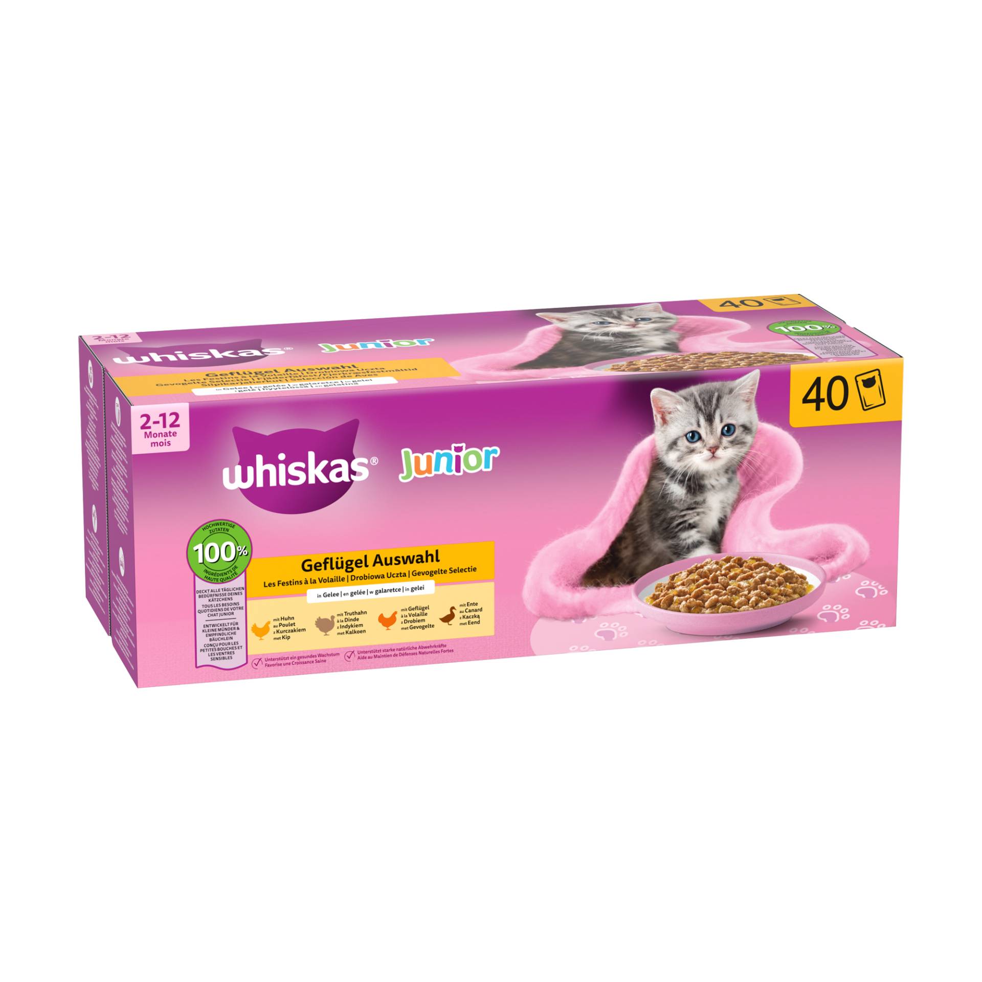 Whiskas Junior Geflügelauswahl in Gelee - Multipack - 40 x 85 g Whiskas Junior Geflügelauswahl in Gelee - Multipack - 40 x 85 g von Whiskas