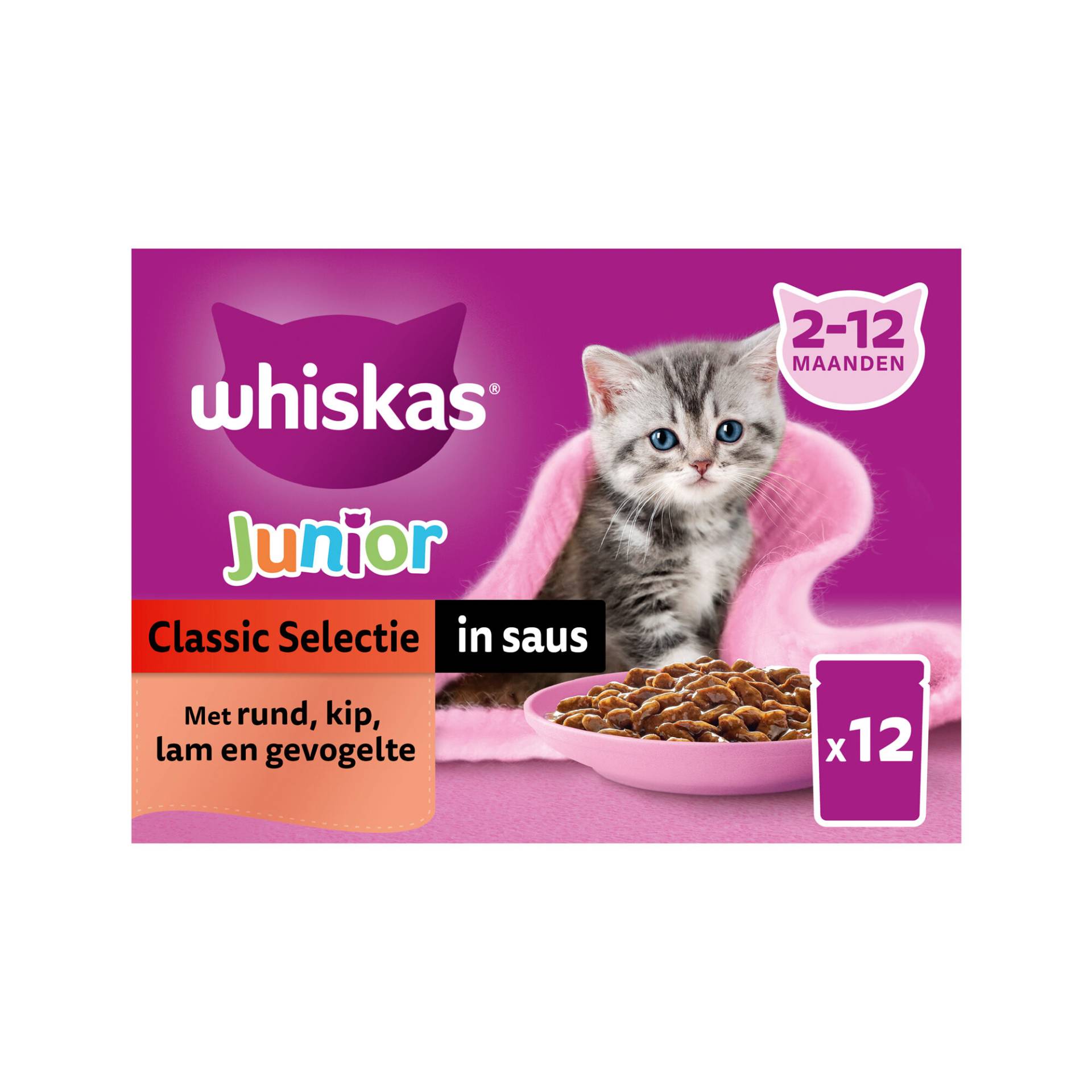 Whiskas Junior Nassfutter - Classic Selection in Sauce - 12 x 85g von Whiskas
