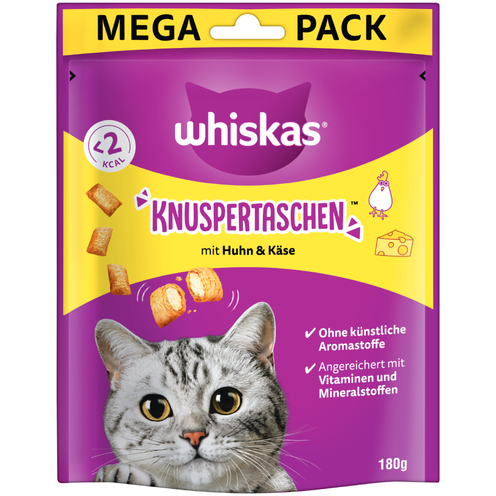 Whiskas Knuspertaschen - Huhn und Käse 180 g Whiskas Knuspertaschen - Huhn und Käse 180 g von Whiskas