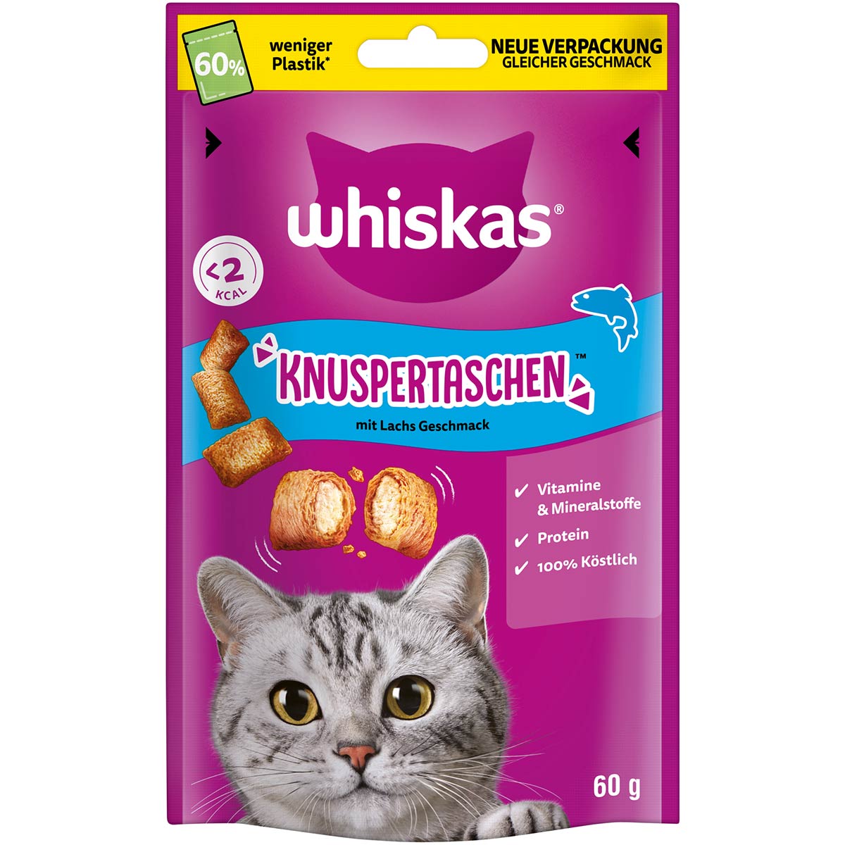 Whiskas Knuspertaschen Lachs 6x60 g Whiskas Knuspertaschen Lachs 6x60 g von Whiskas