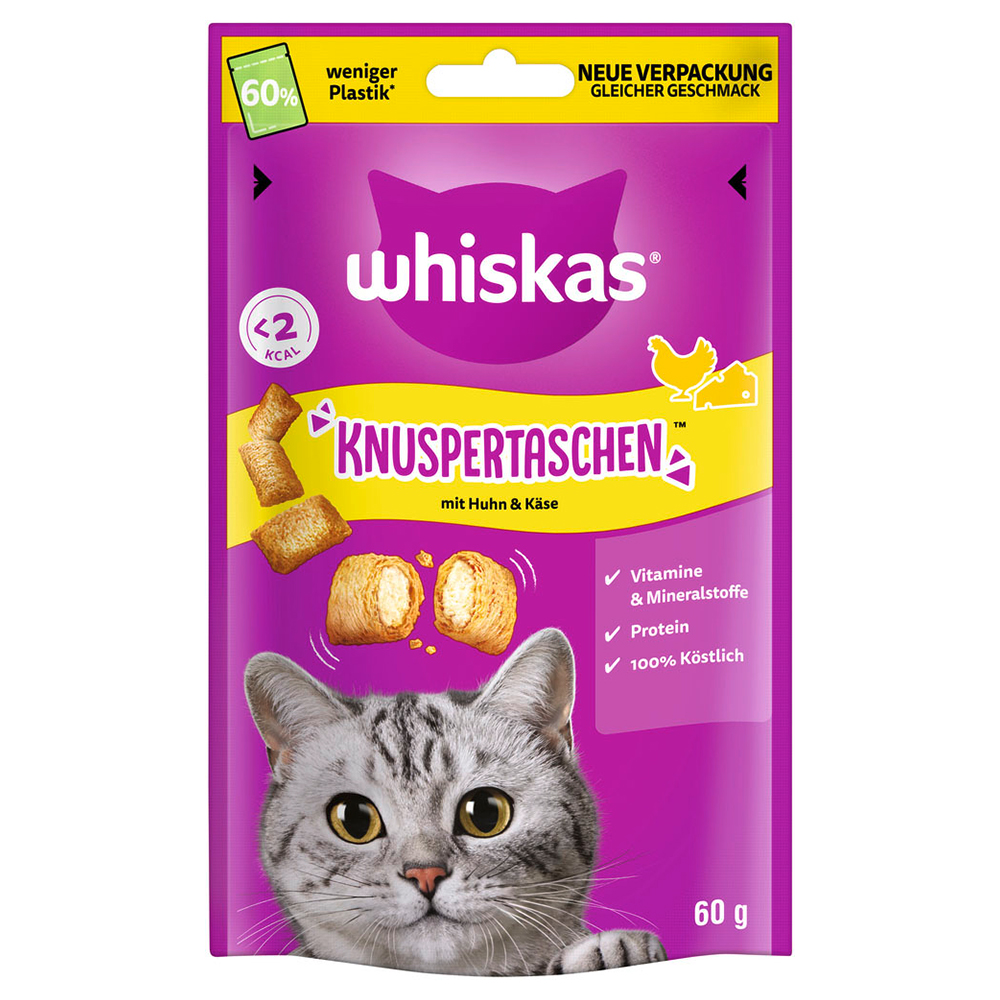 Whiskas Knuspertaschen - Sparpaket: Huhn & Käse 6 x 60 g Whiskas Knuspertaschen - Sparpaket: Huhn & Käse 6 x 60 g von Whiskas