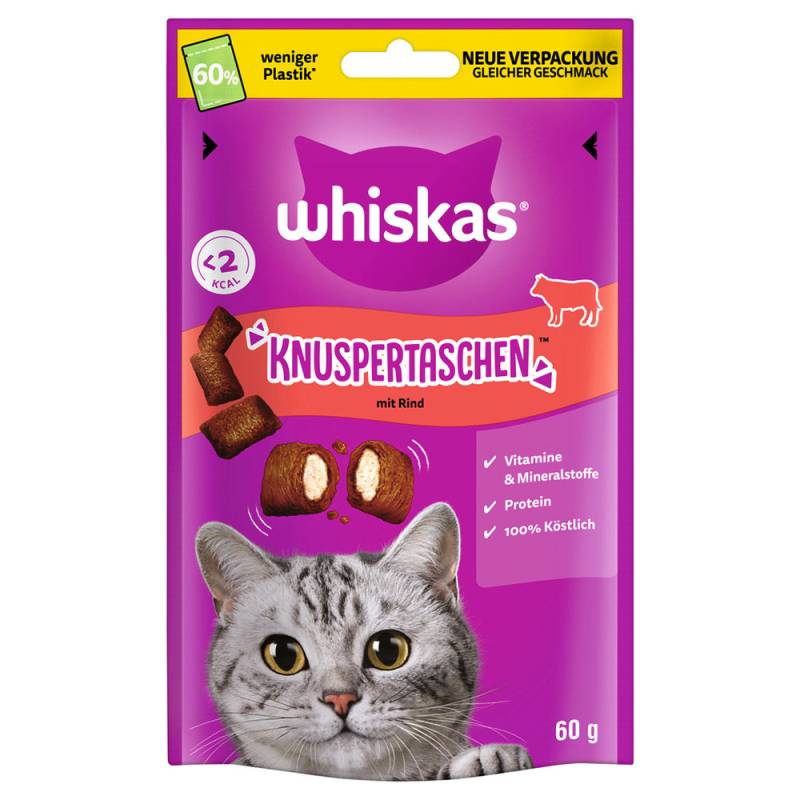 Whiskas Knuspertaschen - Sparpaket: Rind 6 x 60 g von Whiskas