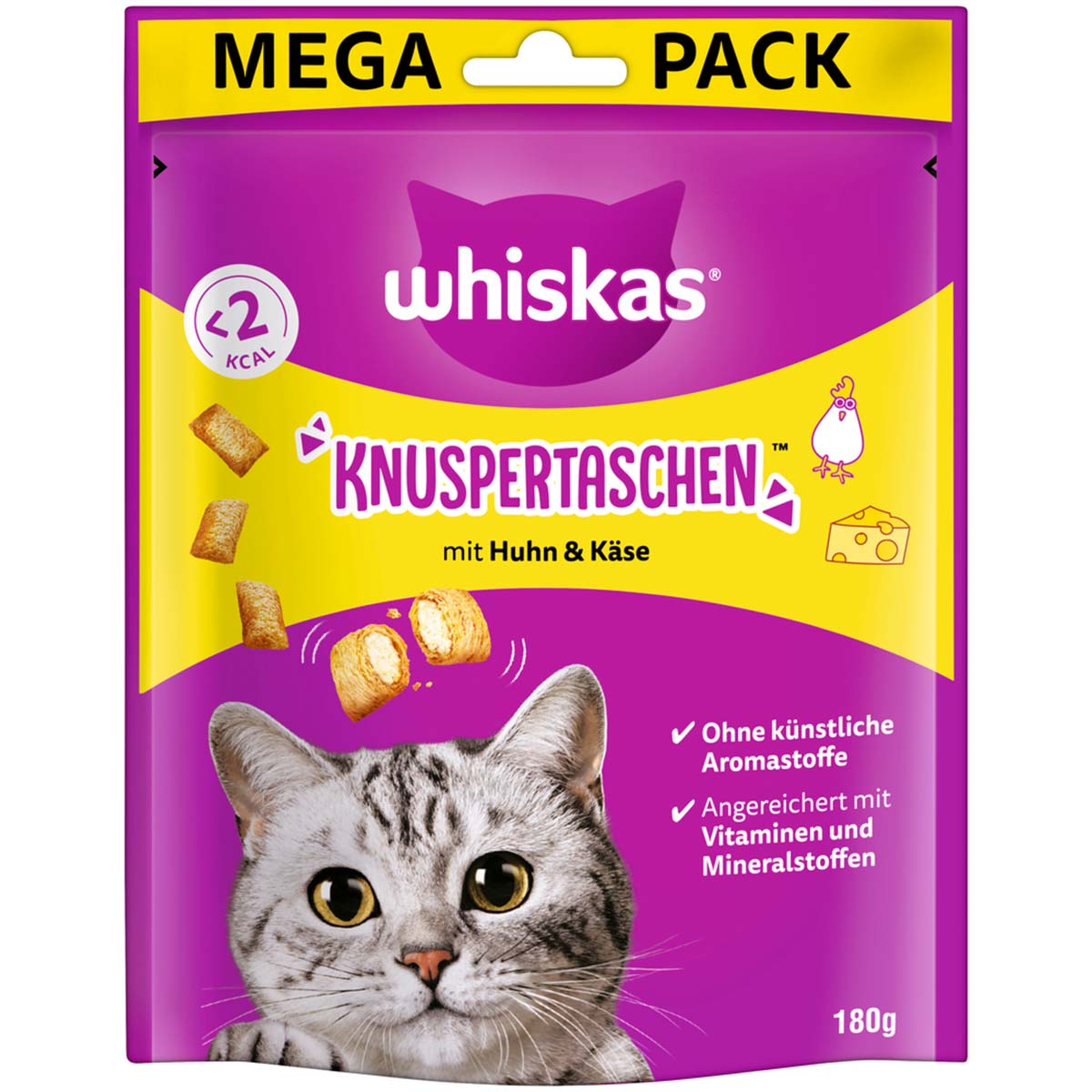 Whiskas Knuspertaschen mit Huhn und Käse 4x180g Whiskas Knuspertaschen mit Huhn und Käse 4x180g von Whiskas