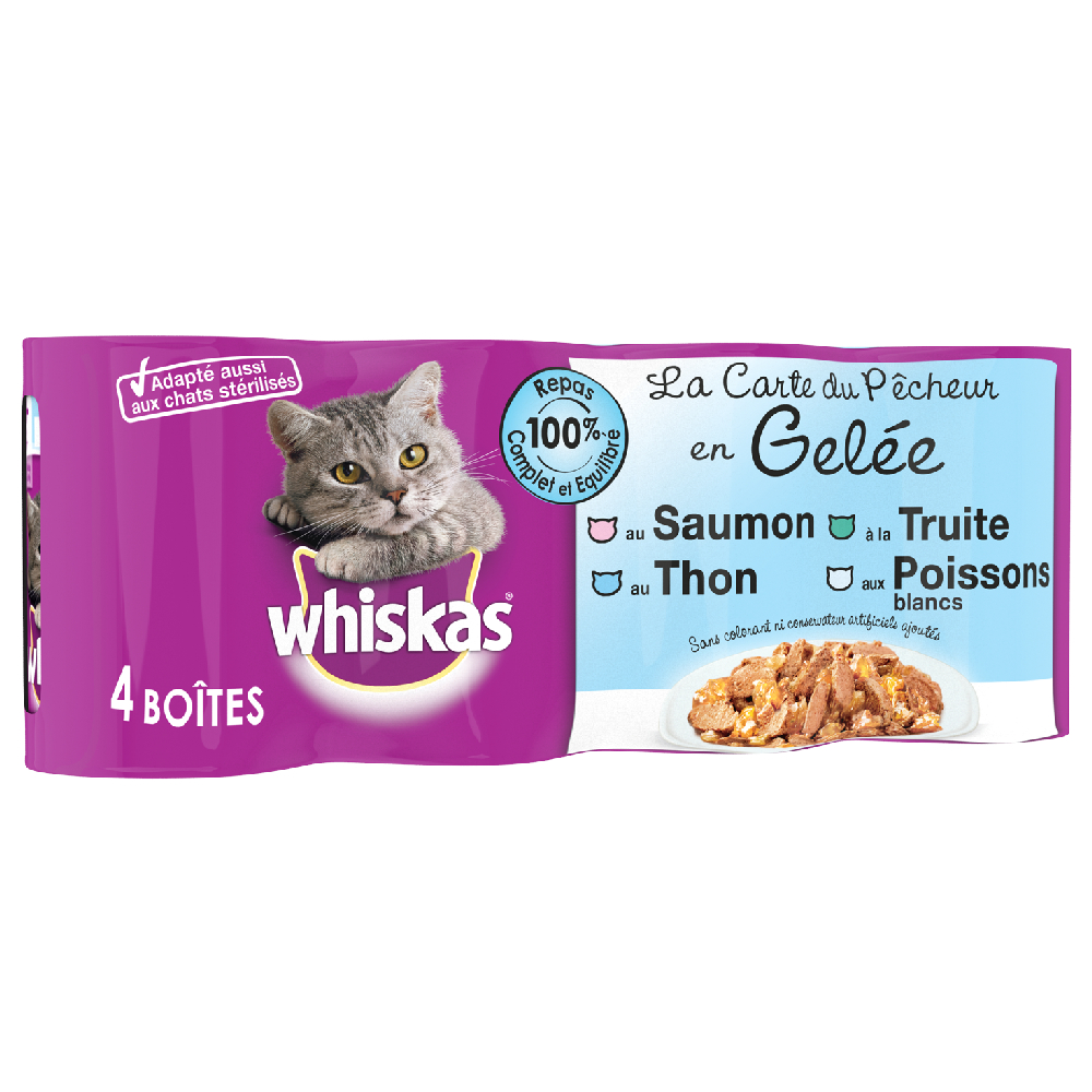 Whiskas La Carte 12 x 390 / 400 g - des Fischers in Gelee (12 x 390 g) von Whiskas