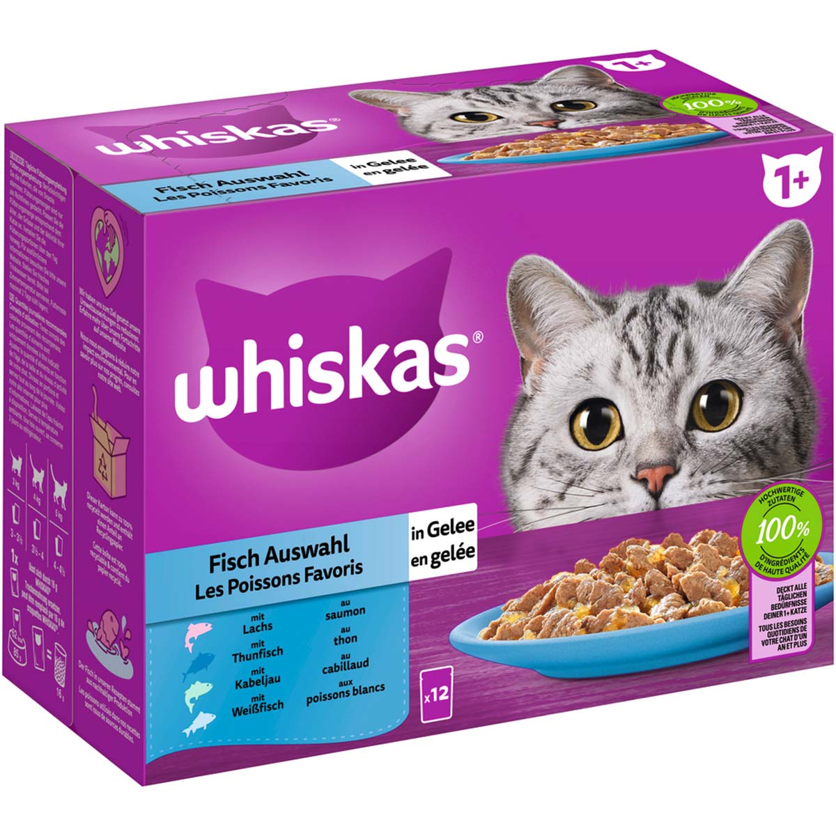 Whiskas Multipack 1+ Fisch Auswahl Gelee 12x85g von Whiskas