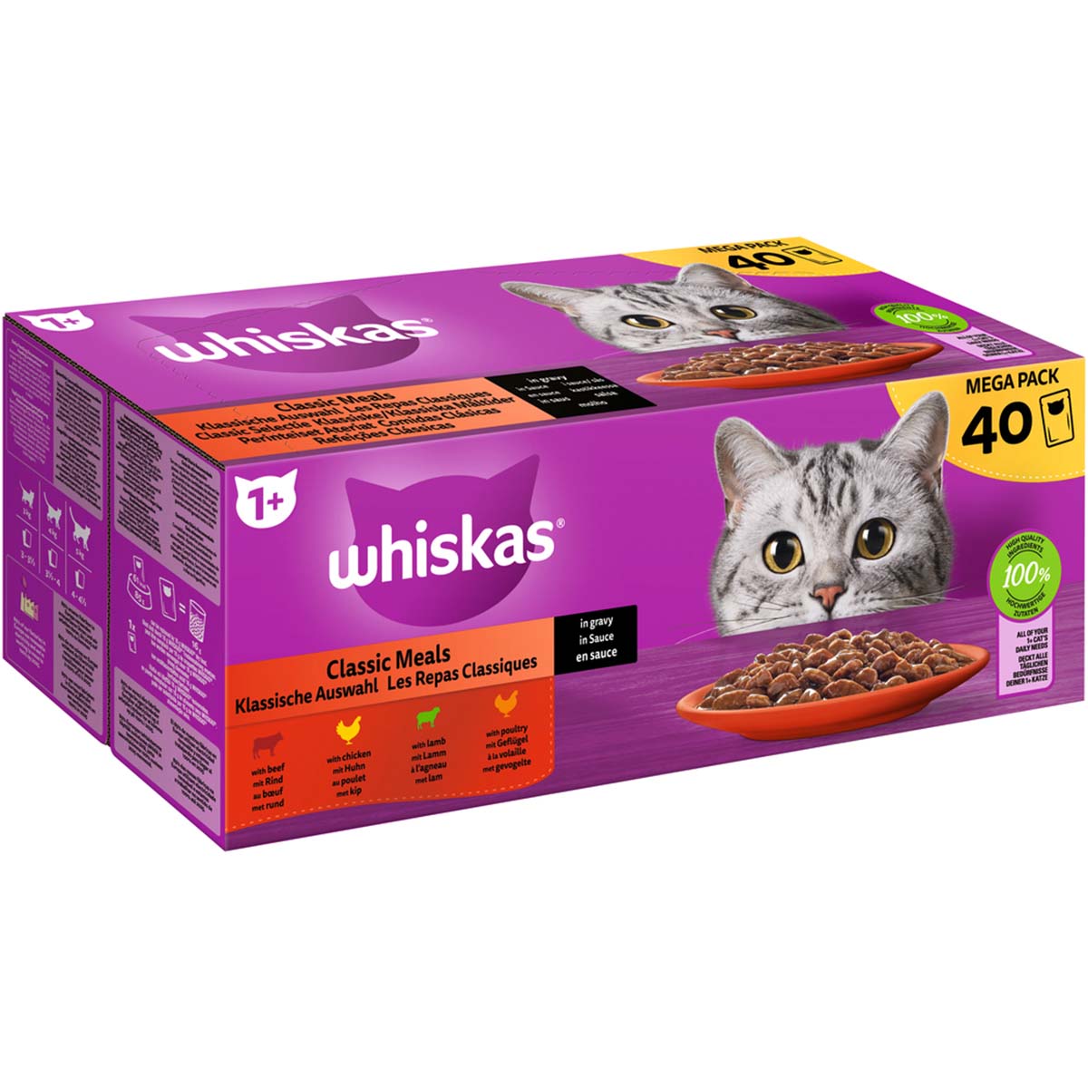 Whiskas Multipack 1+ Klassische Auswahl in Sauce 40x85g von Whiskas