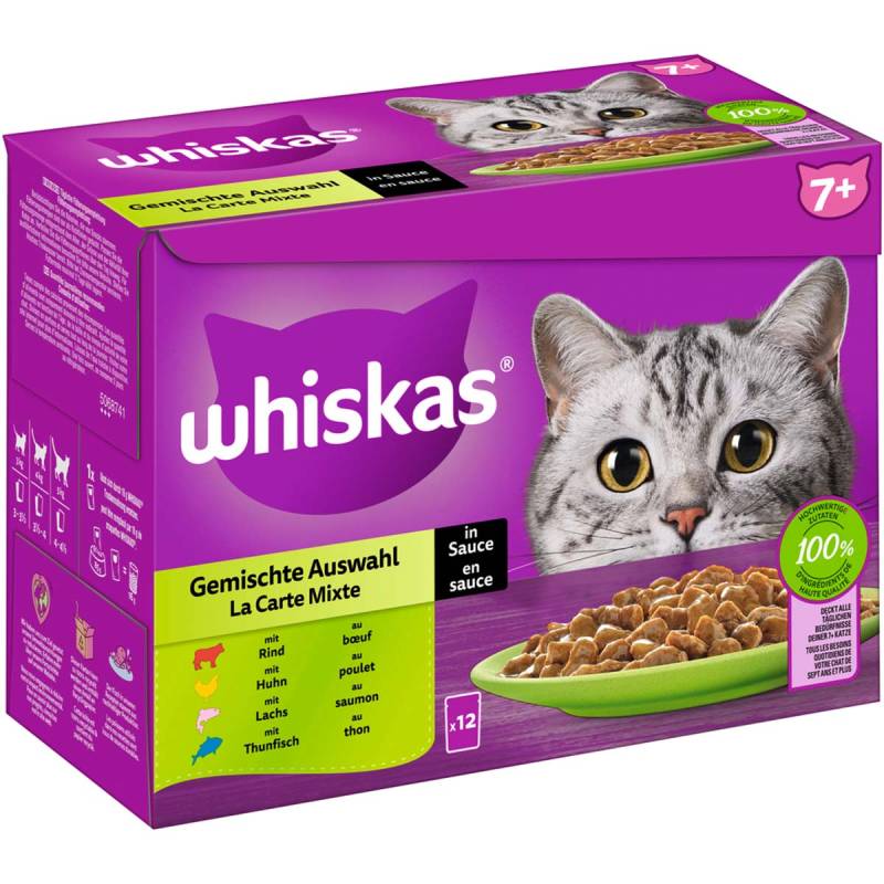 Whiskas Multipack 7+ Gemischte Auswahl in Sauce 12x85g von Whiskas