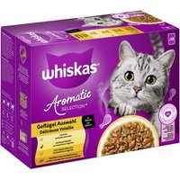 Whiskas Nassfutter Katze Adult, Multipack, 1+ Geflügel Auswahl, in Sauce 12x85 g von Whiskas