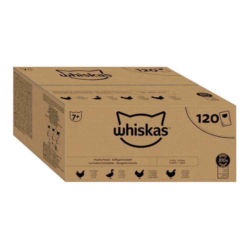 Whiskas Senior Beutel 120 x 85 g - Geflügel Auswahl in Gelee von Whiskas