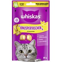 Whiskas Snacks, Knuspertaschen Huhn und Käse 6x60 g Whiskas Snacks, Knuspertaschen Huhn und Käse 6x60 g von Whiskas