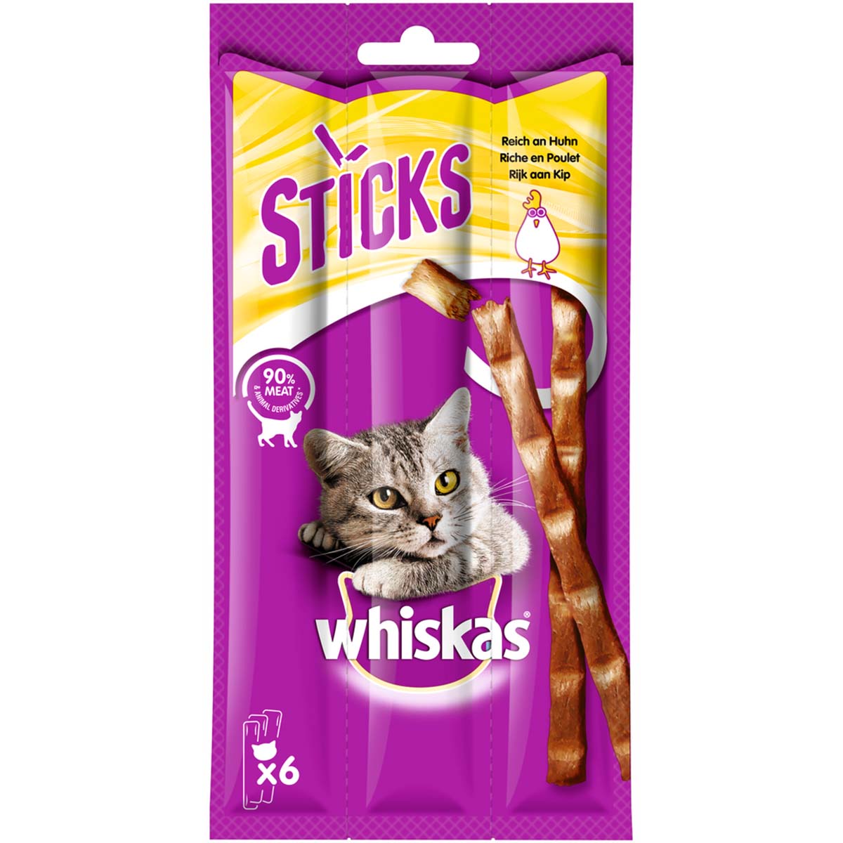 Whiskas Sticks 6 Stück Reich an Huhn Whiskas Sticks 6 Stück Reich an Huhn von Whiskas