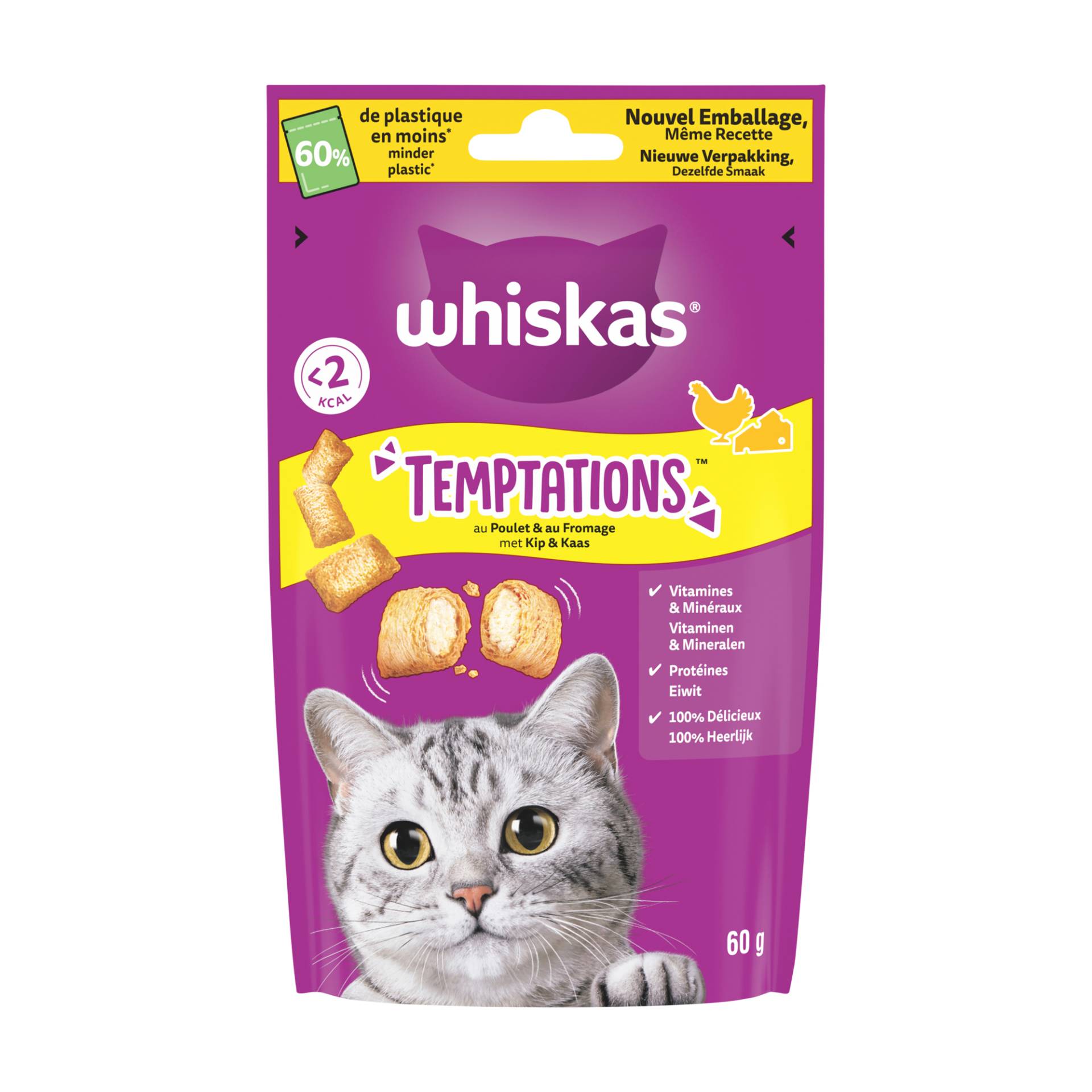 Whiskas Temptations - Huhn und Käse - 60 Gramm Whiskas Temptations - Huhn und Käse - 60 Gramm von Whiskas