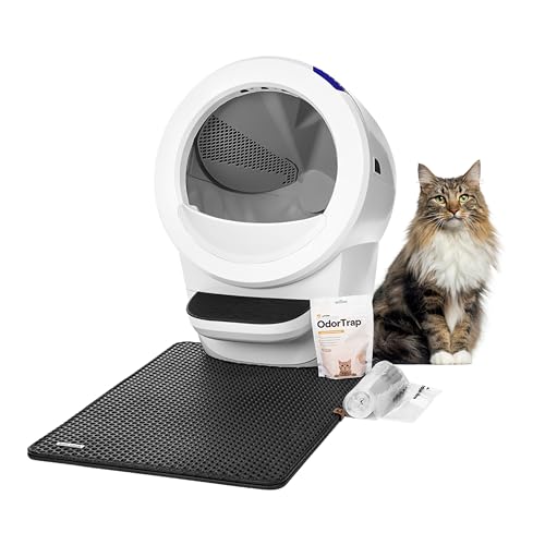 Litter-Robot 4 Beginner Bundle von Whisker, Weiß - Automatische, selbstreinigende Katzentoilette, beinhaltet Litter-Robot, Zaun, Matte, 3 OdorTrap Nachfüllpackungen & 25 Abfallbeutel Litter-Robot 4 Beginner Bundle von Whisker, Weiß - Automatische, selbstreinigende Katzentoilette, beinhaltet Litter-Robot, Zaun, Matte, 3 OdorTrap Nachfüllpackungen & 25 Abfallbeutel von Whisker