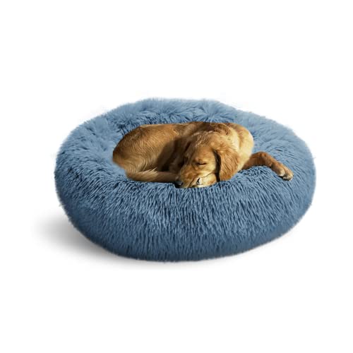 Whiskers & Friends Hundebett, runde, flauschige Hundebetten für kleine Hunde, waschbar, beruhigendes Donut-Haustierbett für mittelgroße Hunde, bis zu 20,4 kg von Whiskers & Friends