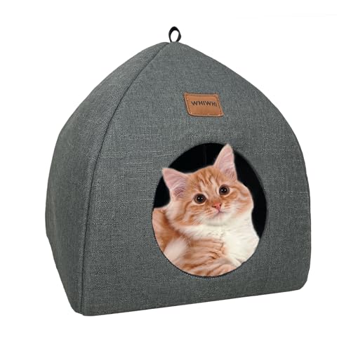 Whiwhi Katzenhöhle-Katzenhaus für Drinnen mit Unabhängiges Cushion Faltbares Katzenbett Waschbar Bequemer Katzenschlafplatz für Katzen 40x40x35cm Whiwhi Katzenhöhle-Katzenhaus für Drinnen mit Unabhängiges Cushion Faltbares Katzenbett Waschbar Bequemer Katzenschlafplatz für Katzen 40x40x35cm von Whiwhi