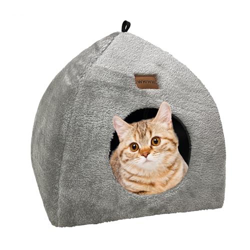 Whiwhi Katzenhöhle für Drinnen Katzenzelt mit Waschbarem Plüschkissen Weiches und Flauschiges Katzenhaus Klappbar Katzenbett Höhle 40x40x35cm Whiwhi Katzenhöhle für Drinnen Katzenzelt mit Waschbarem Plüschkissen Weiches und Flauschiges Katzenhaus Klappbar Katzenbett Höhle 40x40x35cm von Whiwhi