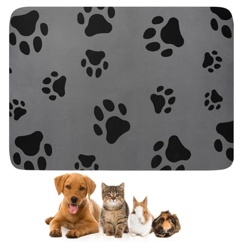 60x40 cm Napfunterlage Hunde und Katze, rutschfeste Matte für Tiernäpfe, Super Saugfähige Hundenapf Unterlage, Katzennapf Fressnapf Futtermatte, mit Tatzenmuster, für Schlafzimmer, Wohnzimmer 60x40 cm Napfunterlage Hunde und Katze, rutschfeste Matte für Tiernäpfe, Super Saugfähige Hundenapf Unterlage, Katzennapf Fressnapf Futtermatte, mit Tatzenmuster, für Schlafzimmer, Wohnzimmer von WhizNook