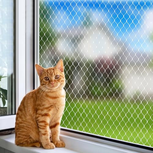 Katzenschutznetz aus Nylon, 3x4m Transparentes Katzennetz Balkon, Zuschneidbar Katzenschutznetz für Balkon, Reißfestes Kein Bohren Katzenschutz Fenster für Balkone, Türen, Fenster, Treppen, Terrassen Katzenschutznetz aus Nylon, 3x4m Transparentes Katzennetz Balkon, Zuschneidbar Katzenschutznetz für Balkon, Reißfestes Kein Bohren Katzenschutz Fenster für Balkone, Türen, Fenster, Treppen, Terrassen von WhizNook