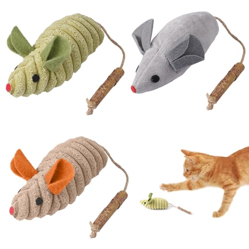 WhizNook 3 Stück Katzenminzen Spielzeug, Katzenspielzeug mit Katzenminze, Katzenspielzeug Maus, Katzenminze Spielzeug für Katzen, Katzenminze Plüsch Spielzeug, für Bewegung und Kauen WhizNook 3 Stück Katzenminzen Spielzeug, Katzenspielzeug mit Katzenminze, Katzenspielzeug Maus, Katzenminze Spielzeug für Katzen, Katzenminze Plüsch Spielzeug, für Bewegung und Kauen von WhizNook