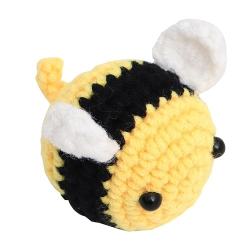 Biene Plüschtiere, gestricktes Spielzeug für Biene, Cartoon-Bienenspielzeug, tragbares Tier-Strickspielzeug, lustiges -Spielzeug zum Spielen, Begleiten, Dekoration von Whnbuij