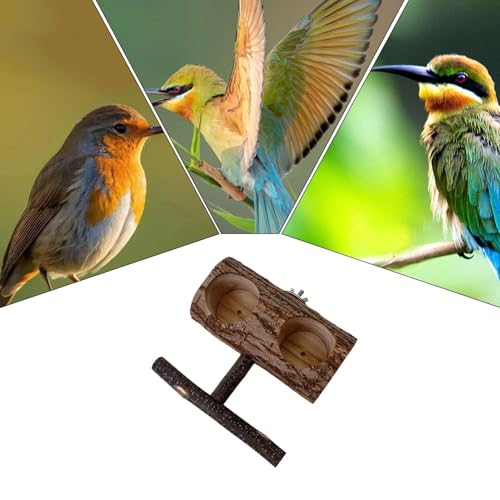 Doppelt für Vollwertfutter – 15 x 14 x 6,5 cm Vogelfutter-Stop aus Holz Paraquite Futterstation – Haltestation von Kokatiel mit 2 Doppelt für Vollwertfutter – 15 x 14 x 6,5 cm Vogelfutter-Stop aus Holz Paraquite Futterstation – Haltestation von Kokatiel mit 2 von Whnbuij