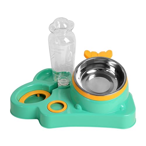 Doppelter Futternapf – Katzennapf-Set, abnehmbare Hundenäpfe | Haustier-Wasser- und Futternapf, rutschfest, Stress-Haustier-Futterstation mit automatischem Wasserspender für Katzen und kleine Hunde Doppelter Futternapf – Katzennapf-Set, abnehmbare Hundenäpfe | Haustier-Wasser- und Futternapf, rutschfest, Stress-Haustier-Futterstation mit automatischem Wasserspender für Katzen und kleine Hunde von Whnbuij