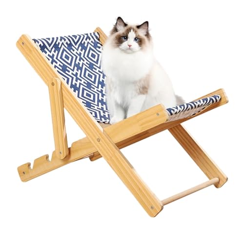 Erhöhtes Katzenbett - Hängematte für Katzenstuhl Strandstuhl, gemütlicher verstellbarer Haustierstuhl | Katzenbett Hochstuhl mit 10 kg Gewicht, entzückende Katzen-Hängematte Erhöhtes Katzenbett - Hängematte für Katzenstuhl Strandstuhl, gemütlicher verstellbarer Haustierstuhl | Katzenbett Hochstuhl mit 10 kg Gewicht, entzückende Katzen-Hängematte von Whnbuij