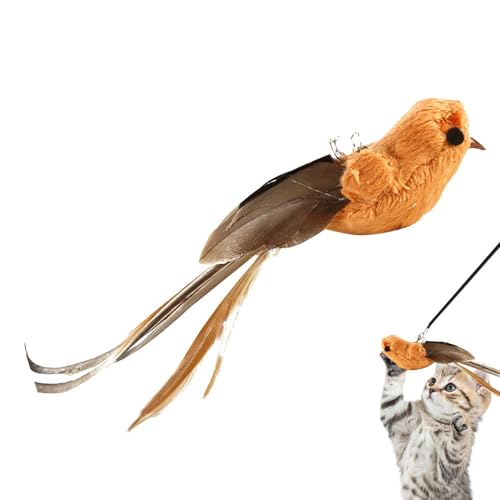 Fliegender Vogel Katzenspielzeug - Katzenspielzeug mit Feder und Glöckchen, handgefertigtes Katzenspielzeug | Interaktiver Katzen-Teaser, Vogel-Kätzchen--Spielzeug, Kätzchen-Kaustäbchen als Ersa Fliegender Vogel Katzenspielzeug - Katzenspielzeug mit Feder und Glöckchen, handgefertigtes Katzenspielzeug | Interaktiver Katzen-Teaser, Vogel-Kätzchen--Spielzeug, Kätzchen-Kaustäbchen als Ersa von Whnbuij