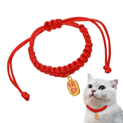 Gewebtes Halsband für Katzen, gewebtes Hundehalsband für große Hunde, Schal für Welpen, Neujahr, verstellbar, Rot, Urlaub, Hund, Haustier, Kostüm, Schal, Welpen, Anziehen Gewebtes Halsband für Katzen, gewebtes Hundehalsband für große Hunde, Schal für Welpen, Neujahr, verstellbar, Rot, Urlaub, Hund, Haustier, Kostüm, Schal, Welpen, Anziehen von Whnbuij