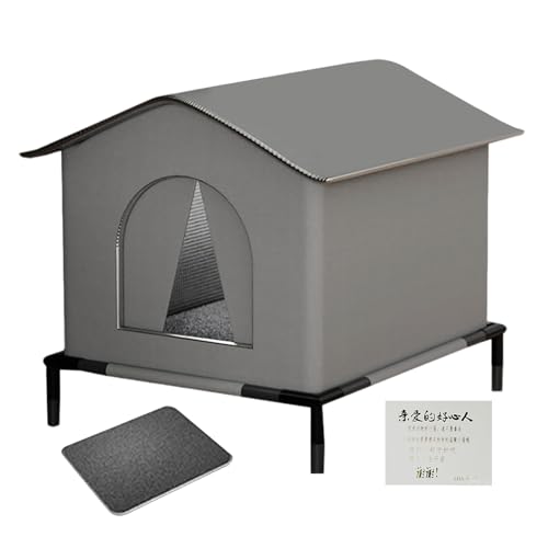 Haustier-Unterschlupf für draußen, wasserdichte Katzenkabine, thermische Nisthöhle | Kompaktes Ganzjahres-Katzenhaus mit weicher Matte und doppeltem Eingang, sicherer Ruheplatz für Garten, von Whnbuij