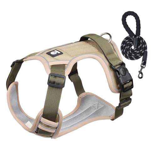 Hundegeschirr – leichtes Hundegeschirr-Set, reflektierendes Hundegeschirr, bequem, Hundegeschirr – Geschirr zum Schießen von Hunden, Halsband mit Rand Hundegeschirr – leichtes Hundegeschirr-Set, reflektierendes Hundegeschirr, bequem, Hundegeschirr – Geschirr zum Schießen von Hunden, Halsband mit Rand von Whnbuij
