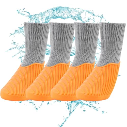 Hundeschuhe - Wasserdichte Hundeschuhe, leichte Haustierschuhe | 4 Stück Hundestiefel für mittelgroße bis kleine Rassen, elastische und rutschfeste Schutzschuhe p von Whnbuij