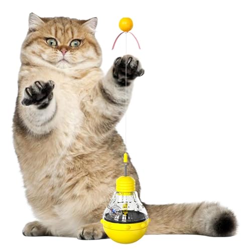 Katzen-Leckerli-Spender, Katzenspielzeug, Katzen-Leckerli-Ball, Katzenspielzeug, Katzenspielzeug mit Teaserstab und LED-Licht, interaktives Katzenspielzeug, dis von Whnbuij