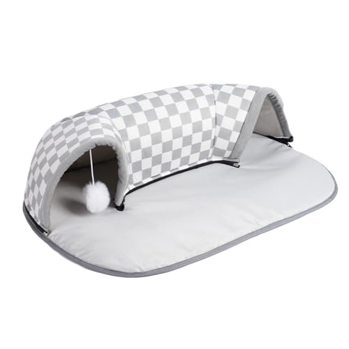 Katzenbett -Tunnel, Katzenbett mit Tunnel - Abnehmbarer Katzen -Tunnelspielzeug | Zipper -Verschluss interaktive Haustiermaterial liefert gemütliche Möbelkätzchenhöhle mit Spielball für Fensterbarsch von Whnbuij