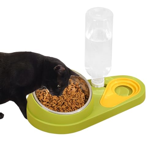 Katzenfutterschüssel, geneigte Katzenfutterschüsseln – erhöhte Futterschale für Katzenfutter | Hundefutter- und Wasserschüsseln im Lieferumfang enthalten von Whnbuij