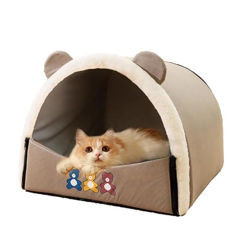 Katzenschlafbett, Katzenbett für Indoor-Katzen, Katzenzelt für Katzen in Bärenform | Cartoon-isoliertes Katzenbett, weiches Innenzelt für Kätzchen, warm für ein u von Whnbuij