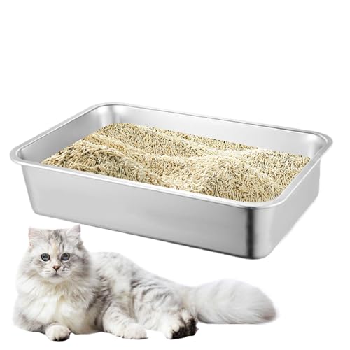 Katzentöpfchen Tablett – Katzentopfbox, Katzentoilette | Edelstahl Katzeneimer mit glattem Surfaace, tragbare Antihaft-Haustier-Desinfektionsbox, Entsorgungsbehälter für große & kleine Katzen, Katzentöpfchen Tablett – Katzentopfbox, Katzentoilette | Edelstahl Katzeneimer mit glattem Surfaace, tragbare Antihaft-Haustier-Desinfektionsbox, Entsorgungsbehälter für große & kleine Katzen, von Whnbuij