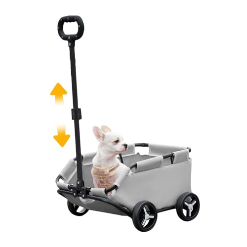 Luxuriöser Hundebuggy – Haustiertransportbox, Katzentransportwagen | Leichter Hundebuggy mit 4 Rädern, zusammenklappbarer abnehmbarer Buggy für Kucks von Whnbuij