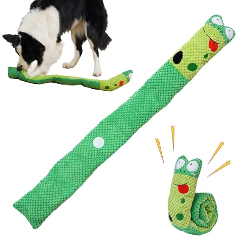 Schnüffelspielzeug für Hunde – Kauspielzeug aus Plüsch, niedliches Schnecken-Spielzeug | Interaktives Schnüffelspielzeug mit Quietschfunktion, Bereicherung Spielzeug für Welpen, Plüschschnecke von Whnbuij