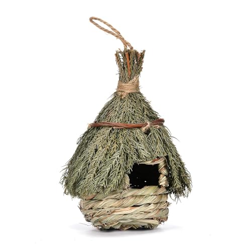 Vogelhaus-Nest – Kolibri-Rasttasche, bezauberndes Vogelnest aus Strohseil | Handgefertigtes 11 x 22 cm großes Vogelhaus aus gewebtem Gras, kleines hängendes Naturgras-Vogelhaus für Gartenfenster, Terr Vogelhaus-Nest – Kolibri-Rasttasche, bezauberndes Vogelnest aus Strohseil | Handgefertigtes 11 x 22 cm großes Vogelhaus aus gewebtem Gras, kleines hängendes Naturgras-Vogelhaus für Gartenfenster, Terr von Whnbuij