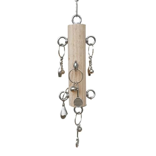 Vogelspielzeug für Papageien – Kauspielzeug für Vögel | Kauspielzeug aus Holz und Edelstahl für Vögel mit Netz-Sound, lustiges Spielzeug für Papageien, Schleifzubehör Vogelspielzeug für Papageien – Kauspielzeug für Vögel | Kauspielzeug aus Holz und Edelstahl für Vögel mit Netz-Sound, lustiges Spielzeug für Papageien, Schleifzubehör von Whnbuij