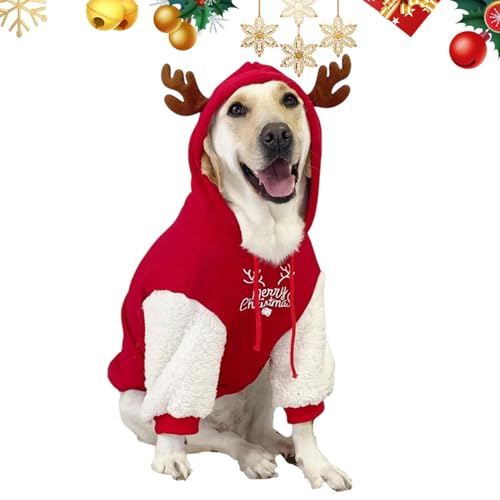 Warmer Hunde-Hoodie – langlebiger Hoodie für Winterspaziergänge, Designer-Hunde-Kapuzenpullover für Weihnachten, festlicher Hoodie für kleine Aktivitäten von Whnbuij